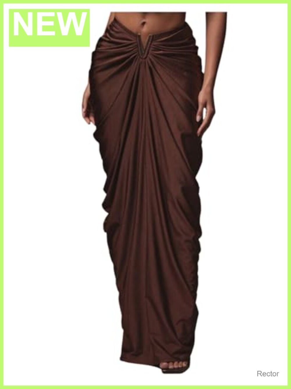 OYOANGLE High Waist Bodycon Maxi Skirt Ruched Draped Cocktail Evening